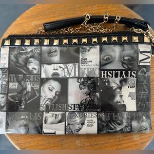 Stylish Black and White Graphic Women's Bag-EUC